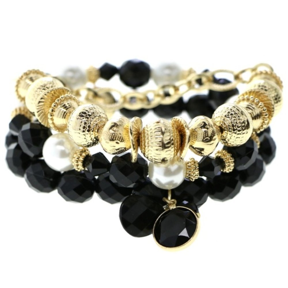 Catherine's plus sized gold stretch bracelet set